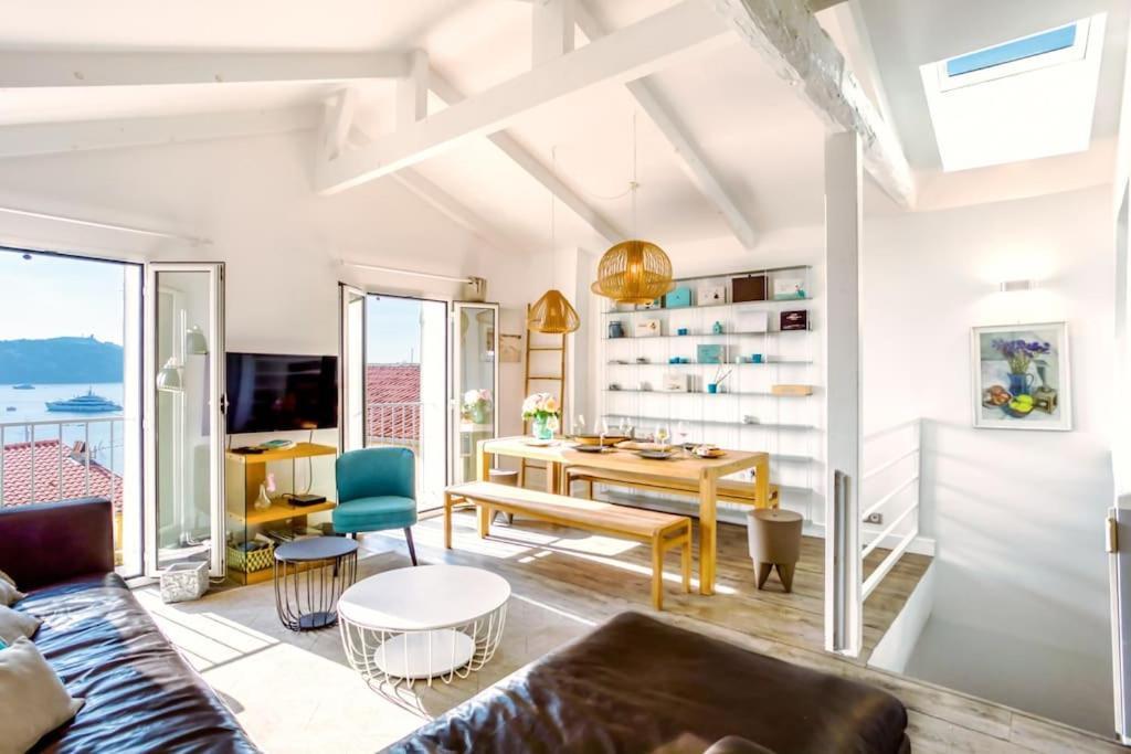#40 Bright Sea View Suite For 6 2Mins Walk Port & Sea Villefranche-sur-Mer Eksteriør bilde